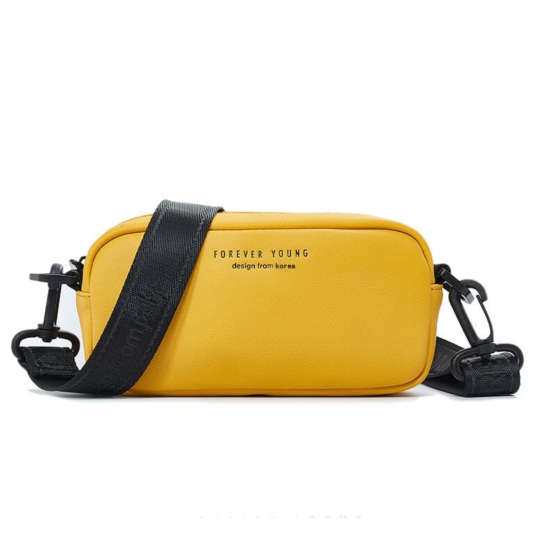 Slender Bag - Bolsa Tiracolo Feminina Estilosa em Couro PU 0340 La Capivara Amarelo 