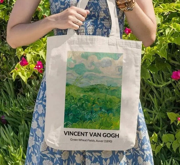 Van Gogh Painting Women Canvas Shoulder Bag High Capacity Tote Bag Aesthetics Shopping Bags Cotton Handbags Books Bag For Girls GatoGeek 