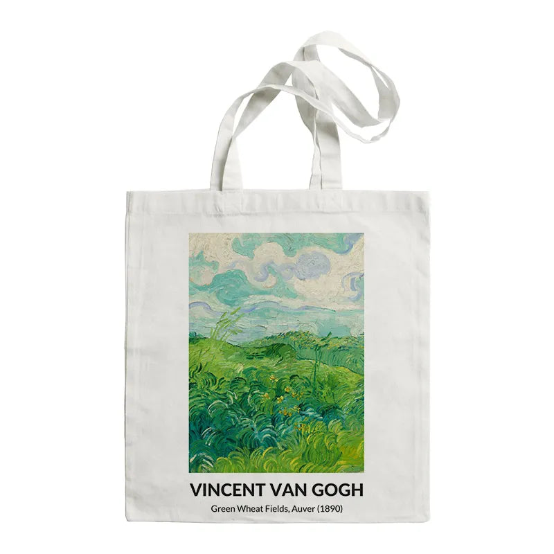 Van Gogh Painting Women Canvas Shoulder Bag High Capacity Tote Bag Aesthetics Shopping Bags Cotton Handbags Books Bag For Girls GatoGeek F445 