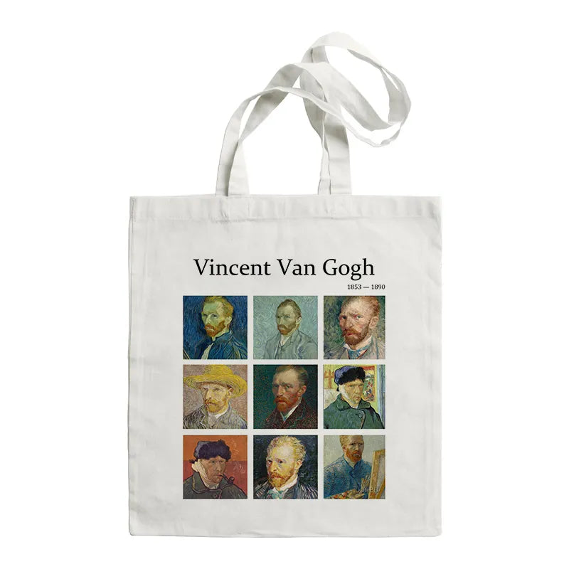 Van Gogh Painting Women Canvas Shoulder Bag High Capacity Tote Bag Aesthetics Shopping Bags Cotton Handbags Books Bag For Girls GatoGeek F459 