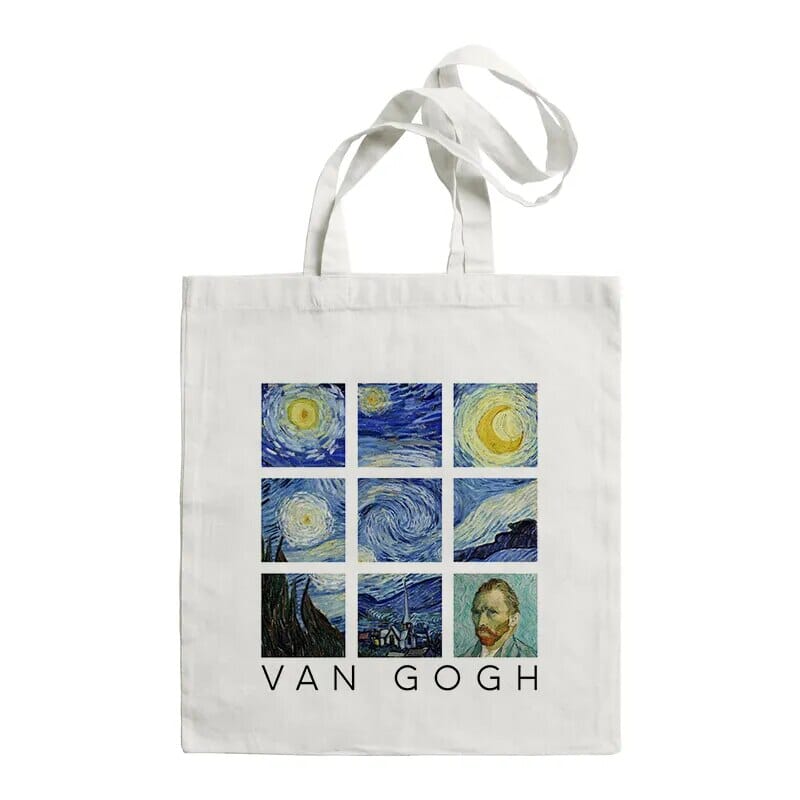 Van Gogh Painting Women Canvas Shoulder Bag High Capacity Tote Bag Aesthetics Shopping Bags Cotton Handbags Books Bag For Girls GatoGeek F461 