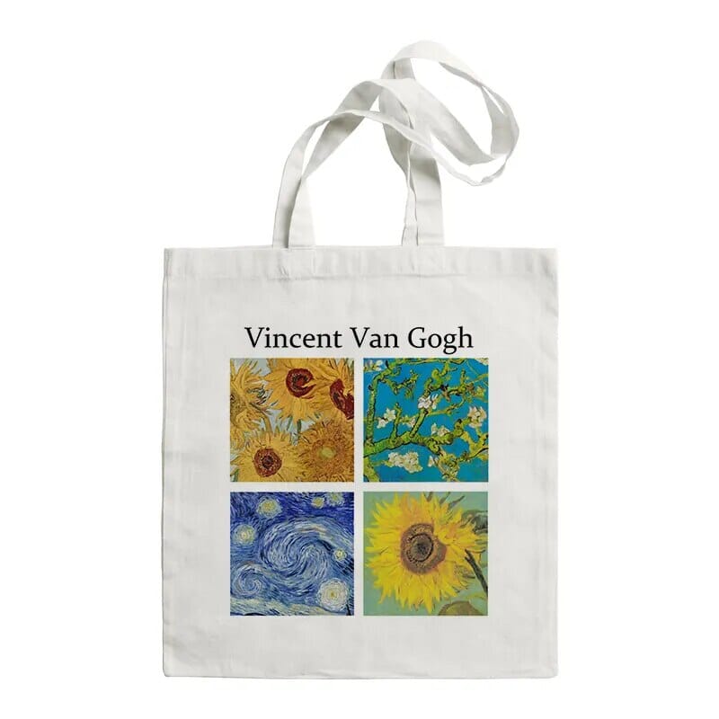 Van Gogh Painting Women Canvas Shoulder Bag High Capacity Tote Bag Aesthetics Shopping Bags Cotton Handbags Books Bag For Girls GatoGeek F462 