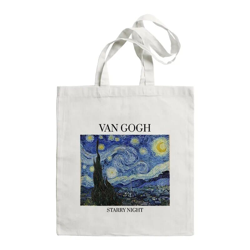 Van Gogh Painting Women Canvas Shoulder Bag High Capacity Tote Bag Aesthetics Shopping Bags Cotton Handbags Books Bag For Girls GatoGeek F470 