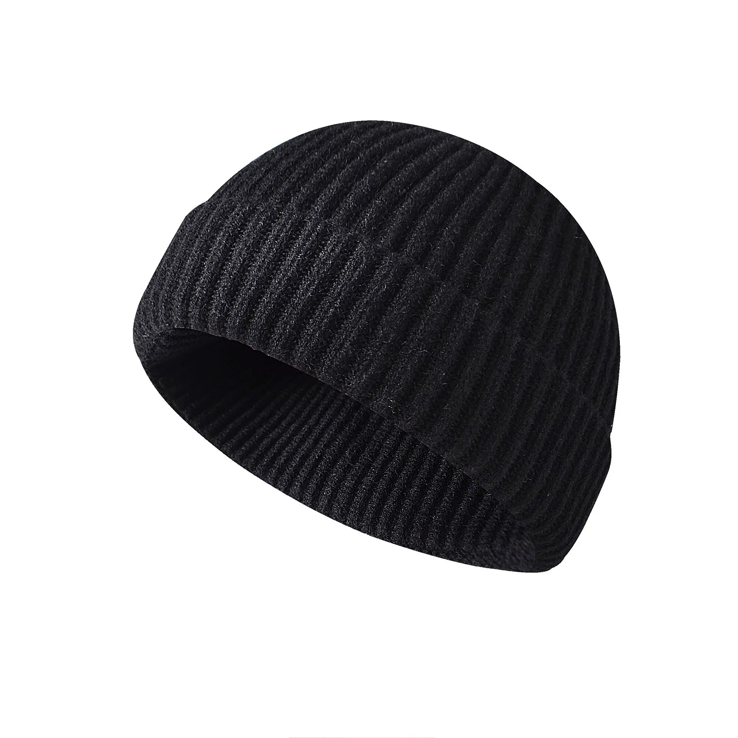 Winter Knittted Cap Solid Hip Hop Cap Unisex Skullies & Beanies GatoGeek Black Adjustable 