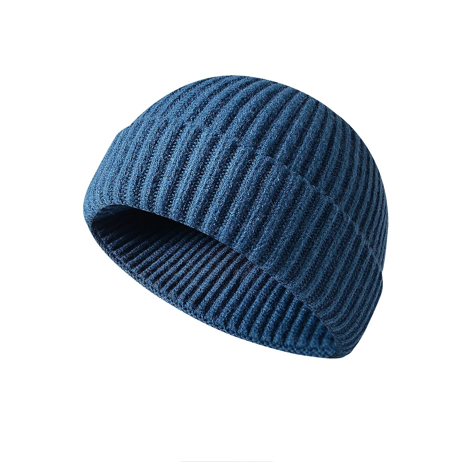 Winter Knittted Cap Solid Hip Hop Cap Unisex Skullies & Beanies GatoGeek Blue Adjustable 