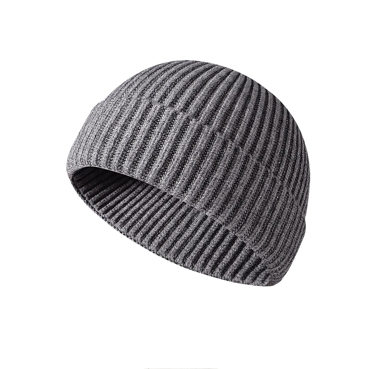 Winter Knittted Cap Solid Hip Hop Cap Unisex Skullies & Beanies GatoGeek Gray Adjustable 