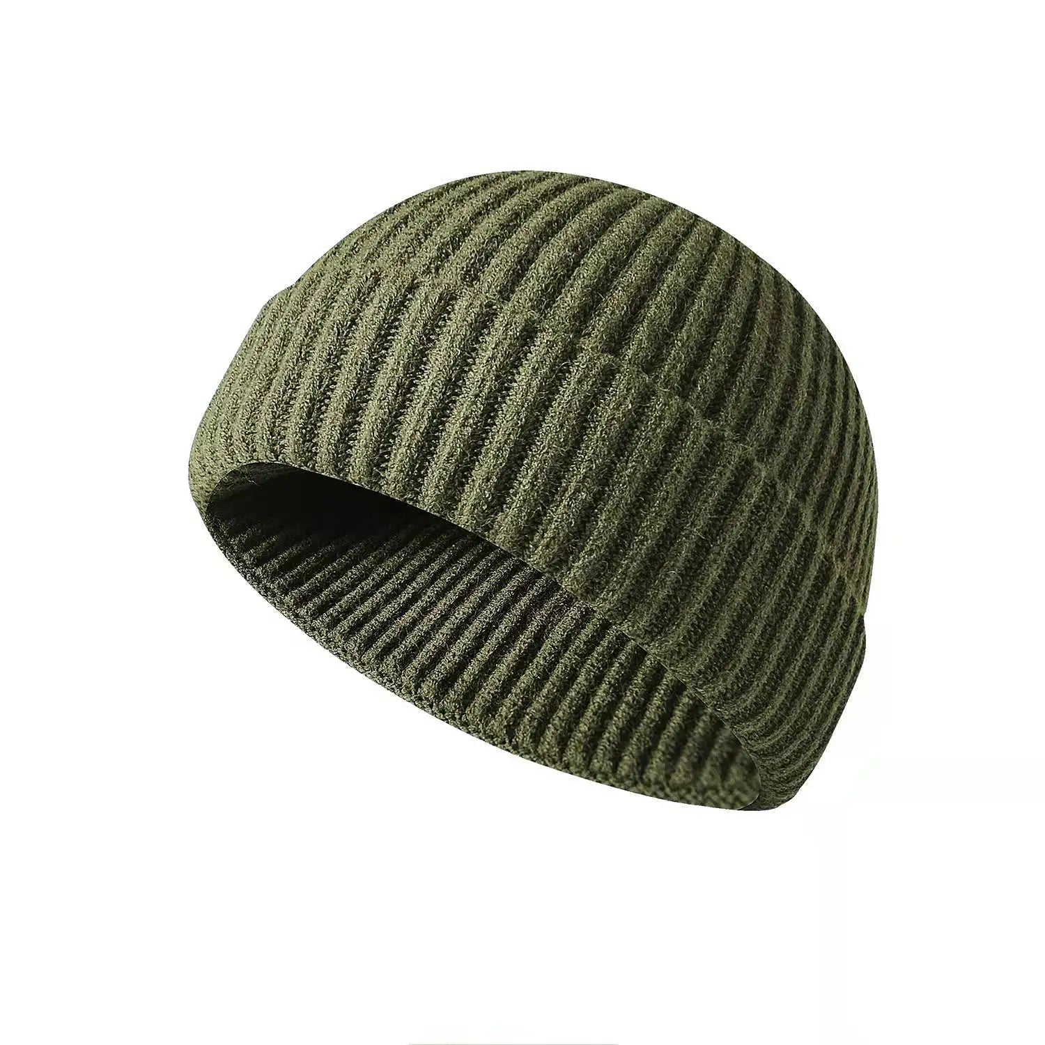 Winter Knittted Cap Solid Hip Hop Cap Unisex Skullies & Beanies GatoGeek Green Adjustable 