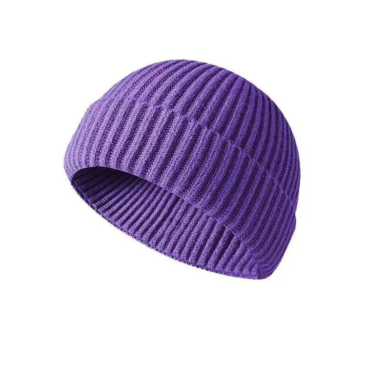 Winter Knittted Cap Solid Hip Hop Cap Unisex Skullies & Beanies GatoGeek purple Adjustable 