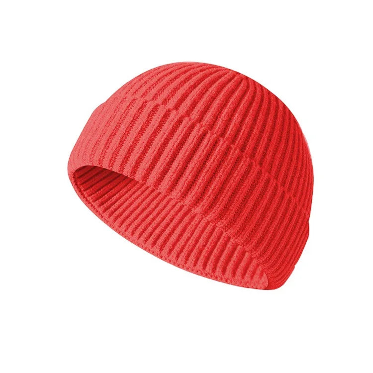 Winter Knittted Cap Solid Hip Hop Cap Unisex Skullies & Beanies GatoGeek red Adjustable 