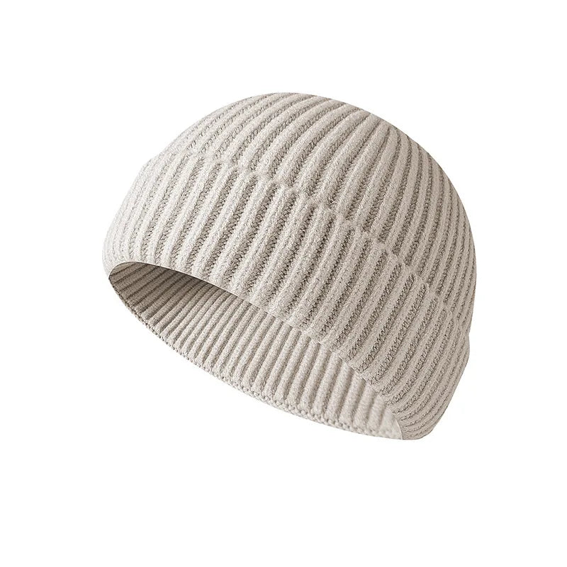 Winter Knittted Cap Solid Hip Hop Cap Unisex Skullies & Beanies GatoGeek White Adjustable 