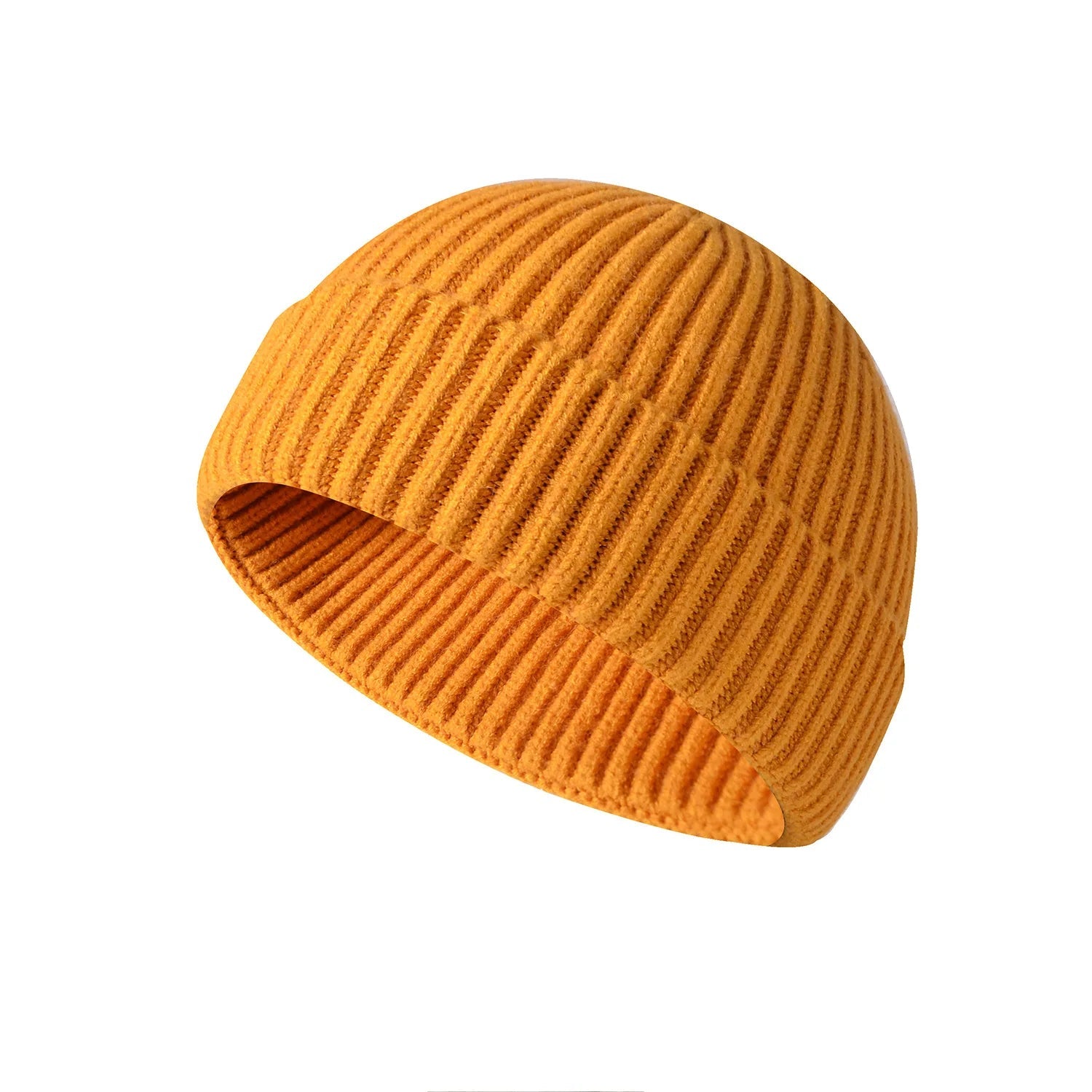 Winter Knittted Cap Solid Hip Hop Cap Unisex Skullies & Beanies GatoGeek Yellow Adjustable 