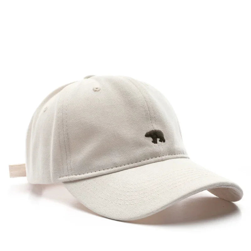 Women's Baseball Caps Polar Bear Embroidered Cotton Hat Adjustable Casual Visor Hats Solid Hats for Men Outdoor Snapback Sunhat GatoGeek Beige Adjustable Adult (54-60cm)