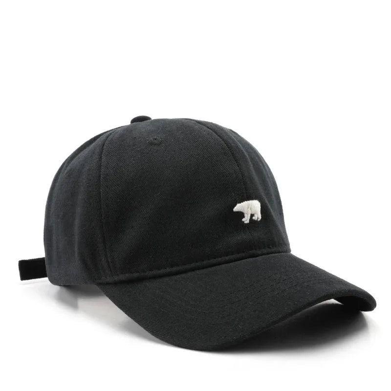 Women's Baseball Caps Polar Bear Embroidered Cotton Hat Adjustable Casual Visor Hats Solid Hats for Men Outdoor Snapback Sunhat GatoGeek Black Adjustable Adult (54-60cm)