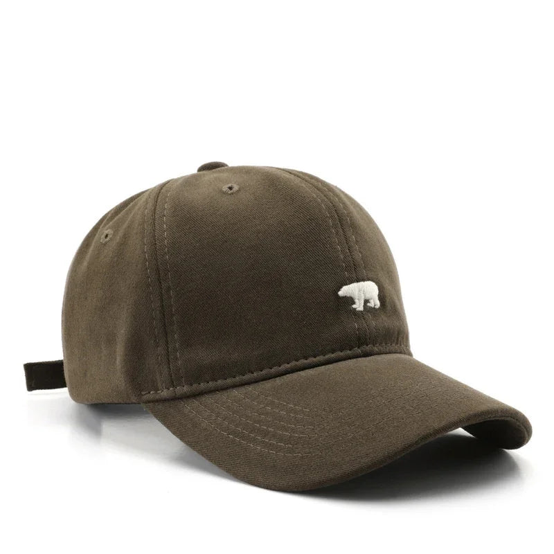Women's Baseball Caps Polar Bear Embroidered Cotton Hat Adjustable Casual Visor Hats Solid Hats for Men Outdoor Snapback Sunhat GatoGeek Brown Adjustable Adult (54-60cm)