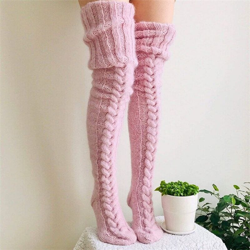 2022 Warm Over Knee Extra Long Knitted Socks Fashionable and warm long socks for women Sexy Over Knee Long Boot Warm Stockings 0 GatoGeek 