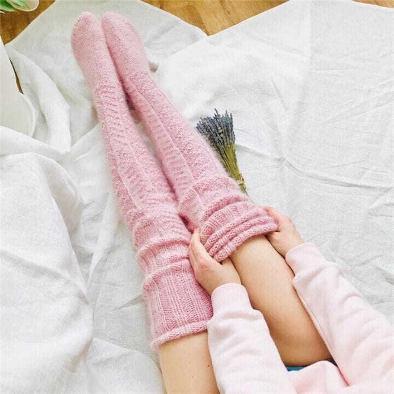 2022 Warm Over Knee Extra Long Knitted Socks Fashionable and warm long socks for women Sexy Over Knee Long Boot Warm Stockings 0 GatoGeek 