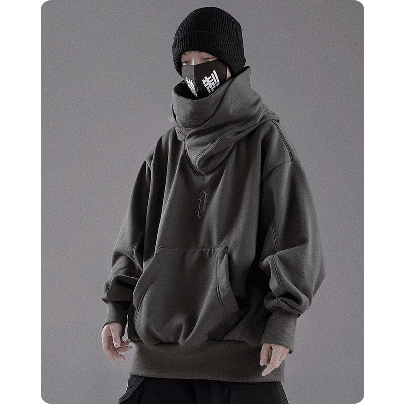 Autumn winter High collar hoodie loose comfortable Men's clothes Harajuku Hiphop streetwear Fleece hooded oversize Sweatshirt 0 GatoGeek Gray M 