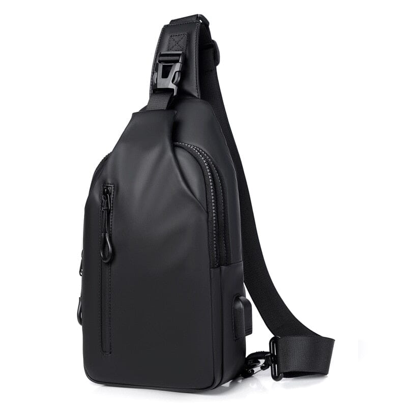 Bolsa de Peito Masculina de Nylon com Carregador e Aprova D'água Bolsas e Mochilas GatoGeek Preto 