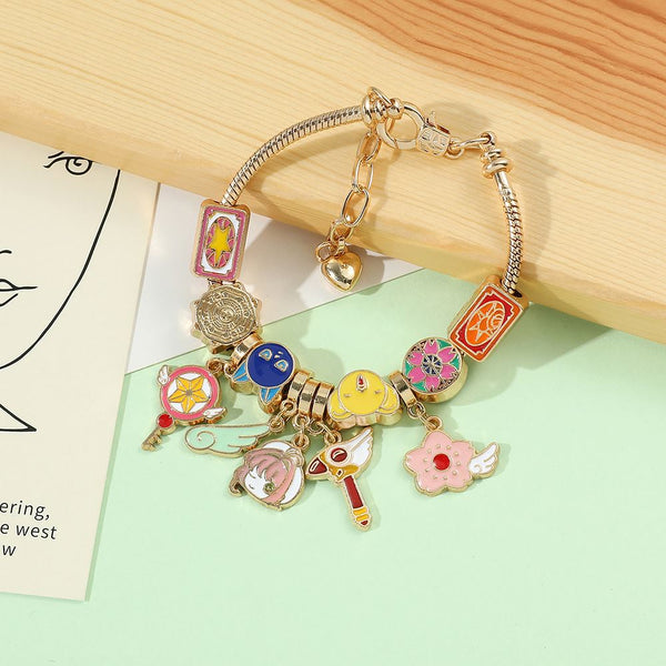 Bracelete com Pingentes Sakura Card Captor Pulseiras GatoGeek 