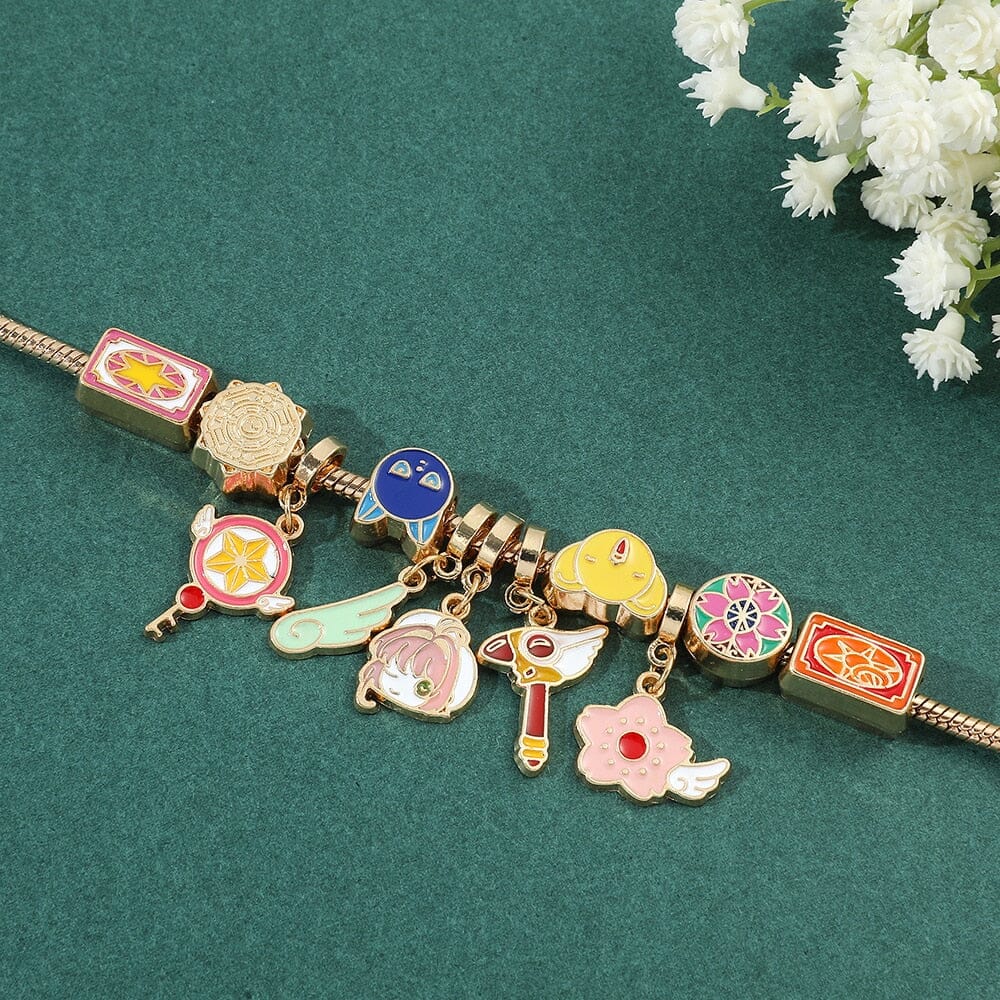 Bracelete com Pingentes Sakura Card Captor Pulseiras GatoGeek 