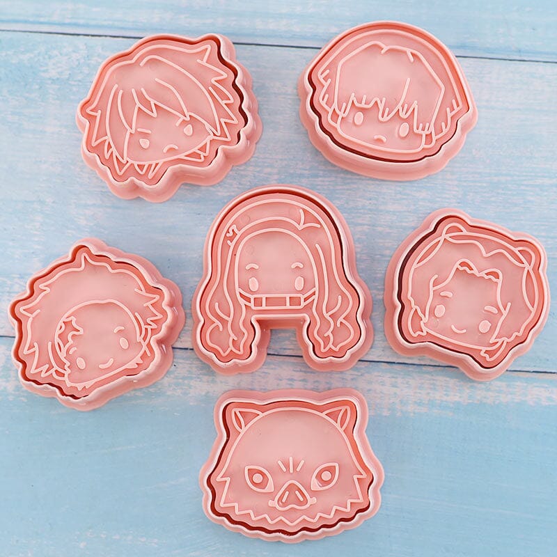 Demon Slayer Biscuit Mold Cookie Cutter 6Pcs/set 3D Press Christmas Cutters Biscuit Stamp Fondant Mould Baking Sugarcraft Mold 0 GatoGeek 