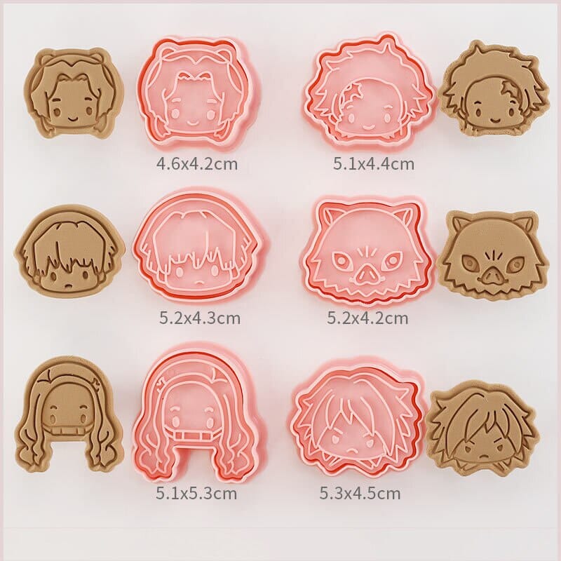 Demon Slayer Biscuit Mold Cookie Cutter 6Pcs/set 3D Press Christmas Cutters Biscuit Stamp Fondant Mould Baking Sugarcraft Mold 0 GatoGeek 