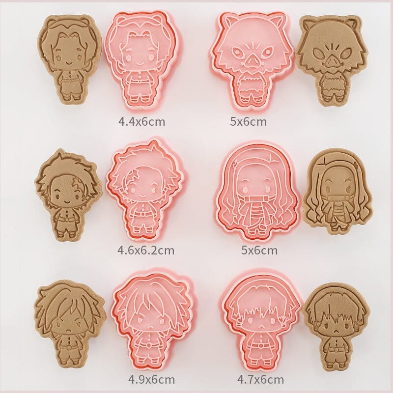 Demon Slayer Biscuit Mold Cookie Cutter 6Pcs/set 3D Press Christmas Cutters Biscuit Stamp Fondant Mould Baking Sugarcraft Mold 0 GatoGeek 6Pcs B 