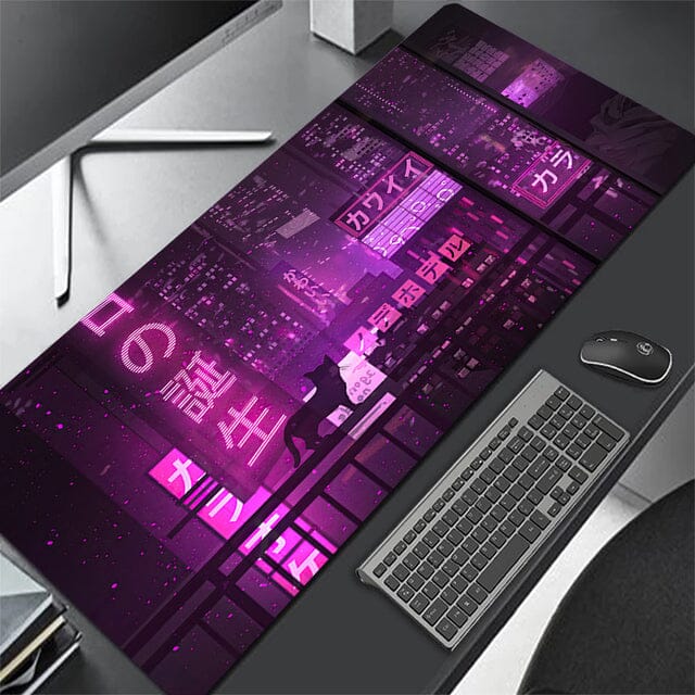 Deskpad Tokyo Lofi Vibes 70cm x 30cm Mouse Pad, Desk Pad GatoGeek 