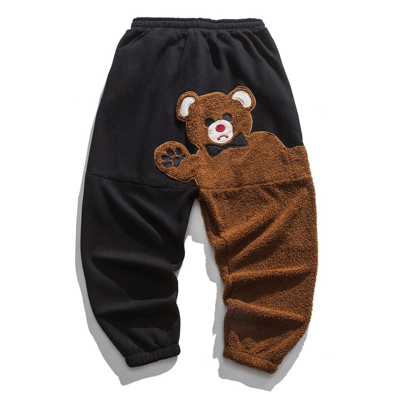 Fashion Bear Cartoon Pattern Fleece Casual Pants Autumn Winter Loose Plus Size Hip Hop Jogging Pants Streetwear Men Clothing 0 GatoGeek 