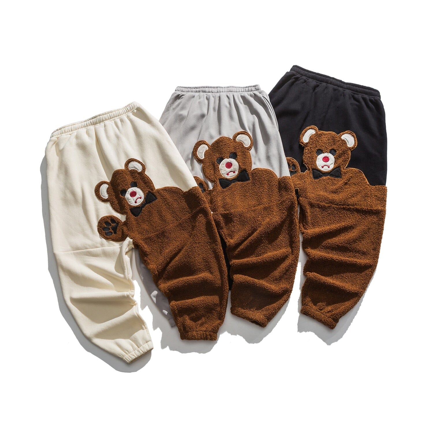 Fashion Bear Cartoon Pattern Fleece Casual Pants Autumn Winter Loose Plus Size Hip Hop Jogging Pants Streetwear Men Clothing 0 GatoGeek 