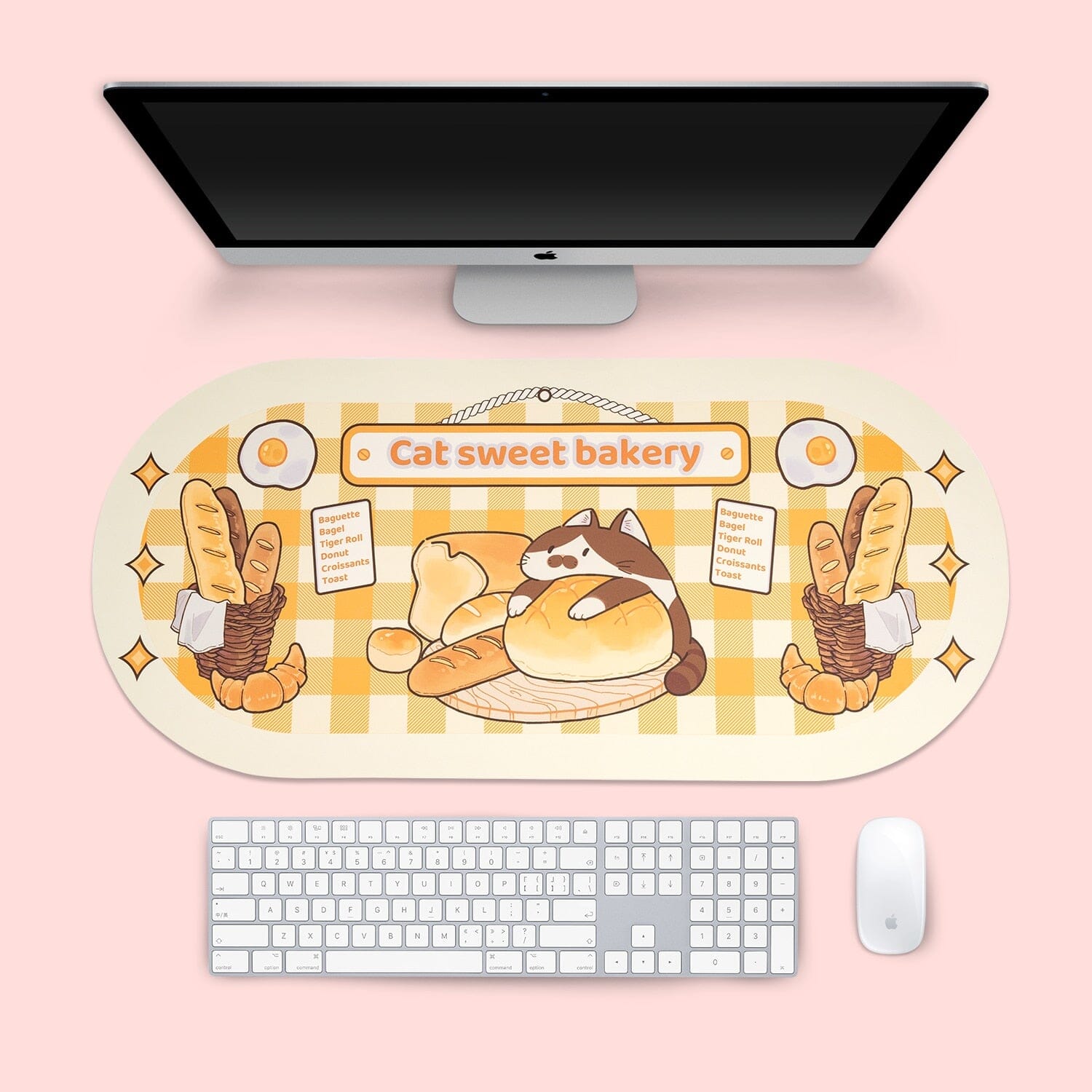 GeekShare Computer Mouse Pad Keyboard Wrist Rest Cat Bakery Super Cute Big Desk Mousepad Office Table Mat Gaming Accessories New 0 GatoGeek Big mouse pad 