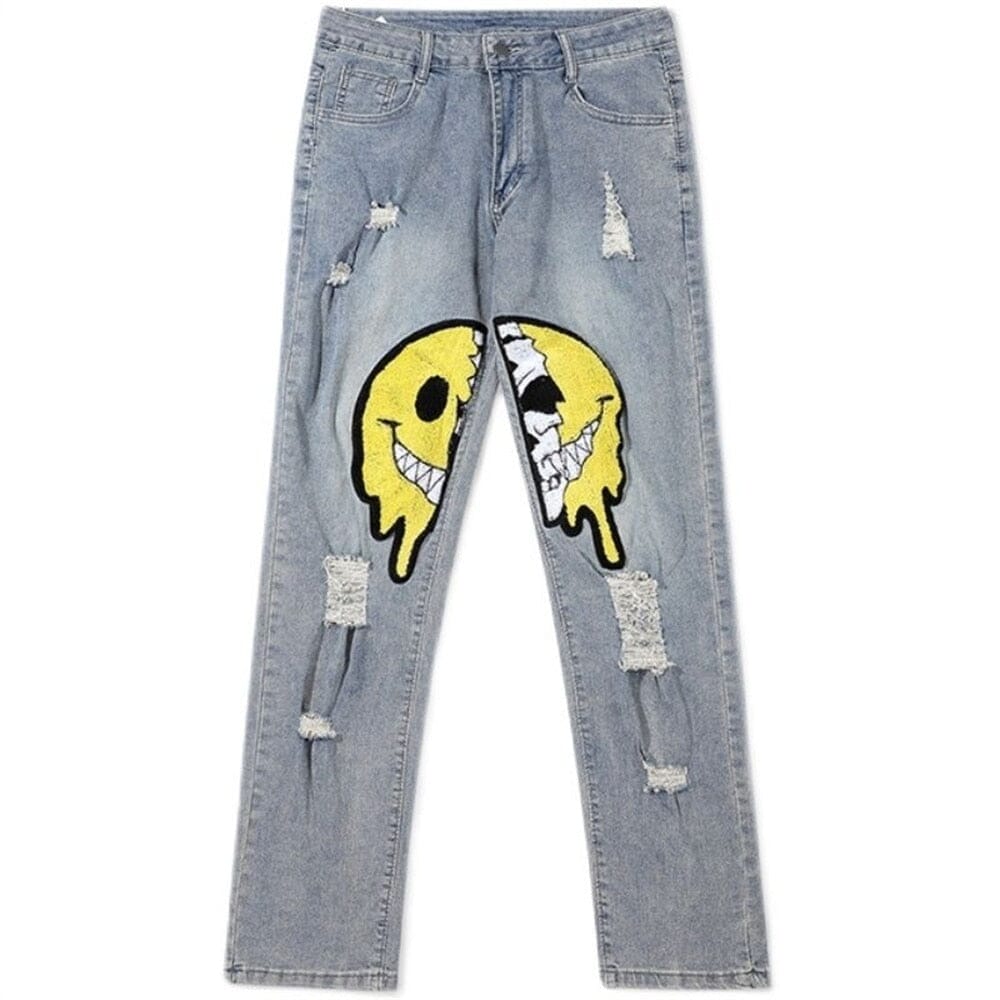 Irregular Ripped Hole Jeans Denim Pant Woman Man Straight Patchwork Baggy boyfriend y2k Punk Kpop Harajuku Streetwear Hip Hop 0 GatoGeek 