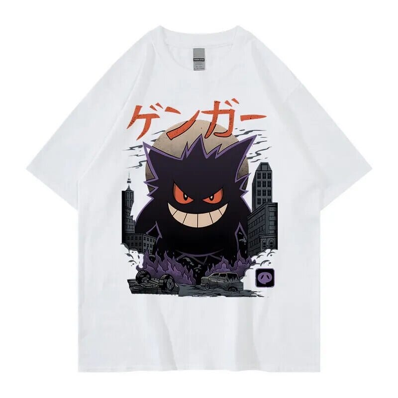 Japanese Style Printed T-shirt Summer Hip Hop Tees Tops Anime and Comics Short Sleeve Tshirt Men's Clothing Harajuku Y2k Clothes GatoGeek W2564-white XS 