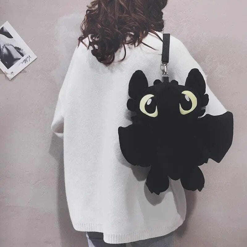 Kawaii How To Train Your Dragon 3 Black Dragon Without Teeth Night Fury Plush backpack Shoulder Bag Kids Gift Stuffed Plush Toys GatoGeek 