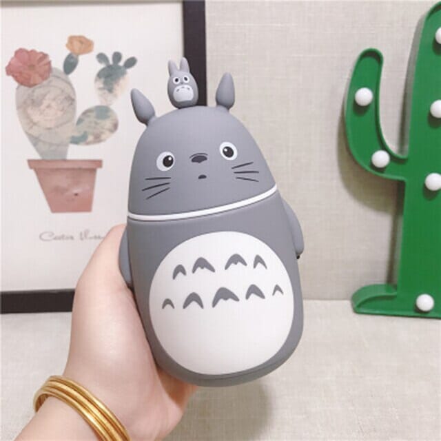 Korean Personality Totoro Double Glass Creative Cartoon Water Bottle Leakproof Travel Outdoor Portable Juice Cup for Friends 0 GatoGeek A 