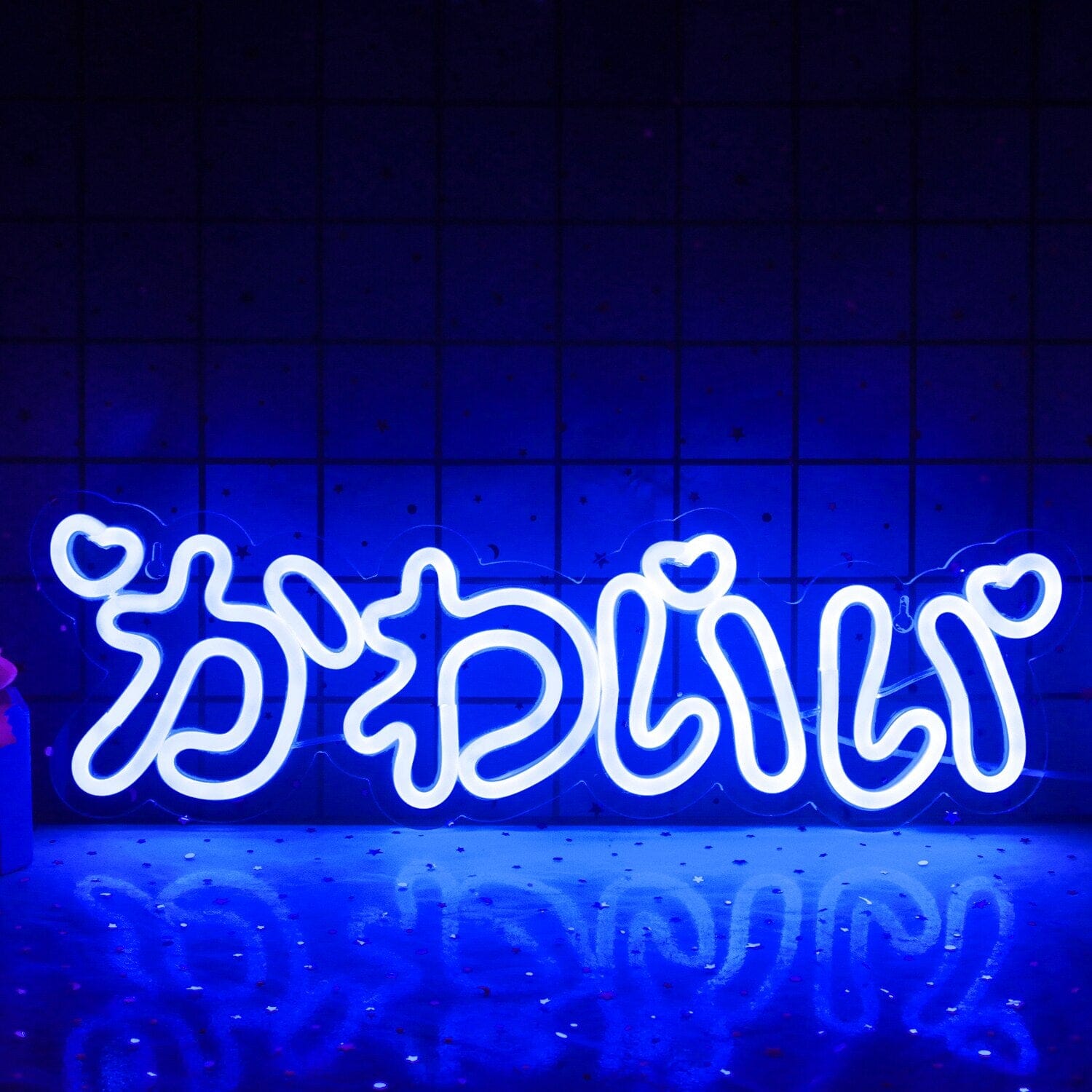 Led Neon Letras Japonesas Escrita "Kawaii" Led Néon GatoGeek Blue 