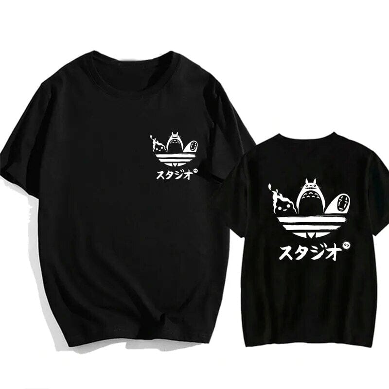 Manga T-shirt 90s Y2k Cat Japanese Anime Kawaii Cute Totoro Shirt Harajuku Ullzang T Shirt Vintage Tshirt Top Tees Clothing GatoGeek black8003 EU XS 