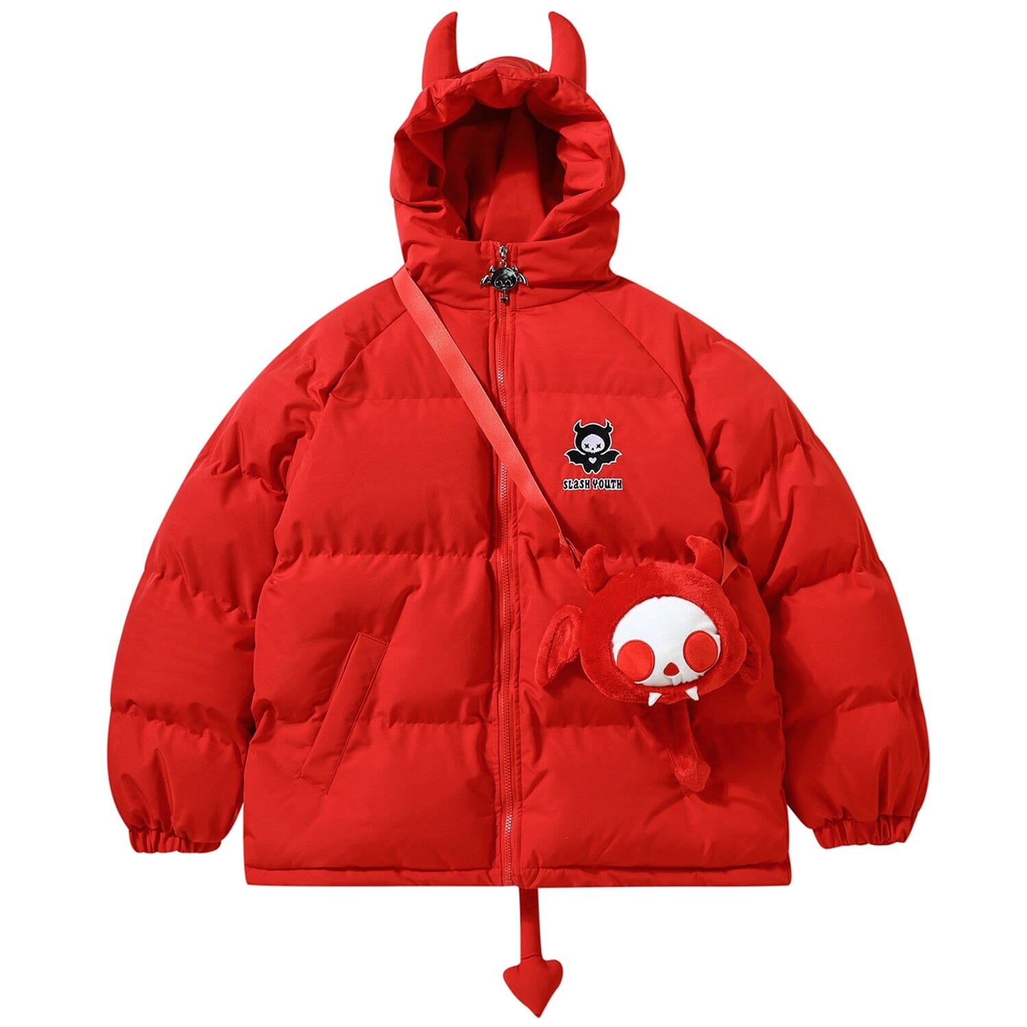 Men Devil Horn Hooded Jacket Parka Streetwear Devil Wings Padded Jacket Harajuku Windbreaker 2022 Winter Warm Thick Outwear 0 GatoGeek 2 S 
