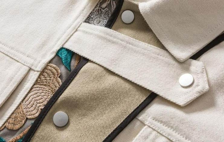 Men Streetwear Jacket Cotton Japanese Embroidery Patchwork Varsity Jacket Vintage Harajuku Loose Coat Unisex Spring Oversize Top 0 GatoGeek 