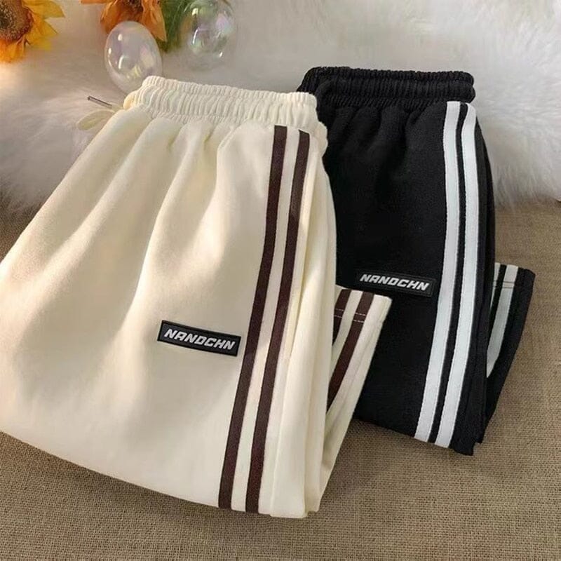 MEXZT Striped Shorts Women Summer Streetwear Loose Wide Leg Shorts Korean Casual Elastic Waist Sports Shorts Bf Couple Oversized 0 GatoGeek 