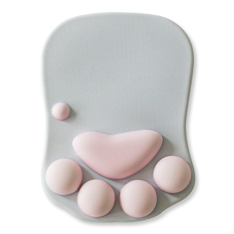 Mouse Pad Patas de Gatinho Descanso de Pulso Mouse Pad, Desk Pad GatoGeek grey pink 