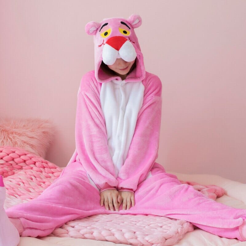 Pijama Kigurumi Pantera Cor de Rosa Kawaii kigurumi GatoGeek 