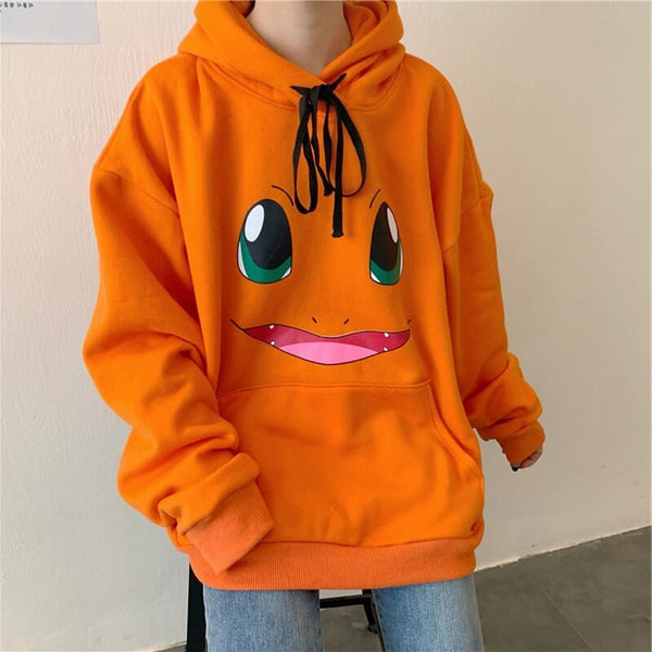 Pokemon Pikachu autumn and winter sweater student Japanese anime thickened mid-length hooded cute top Christmas gift 0 GatoGeek D M 
