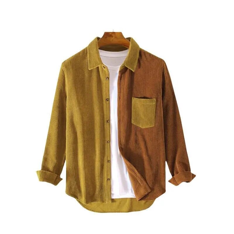 Spring Autumn Cargo Corduroy Men Long Sleeve Casual Pocket Patchwork Men's Shirts High Quality Overshirt Blouses Male Clothing GatoGeek 812 Shirt Men 03 S China