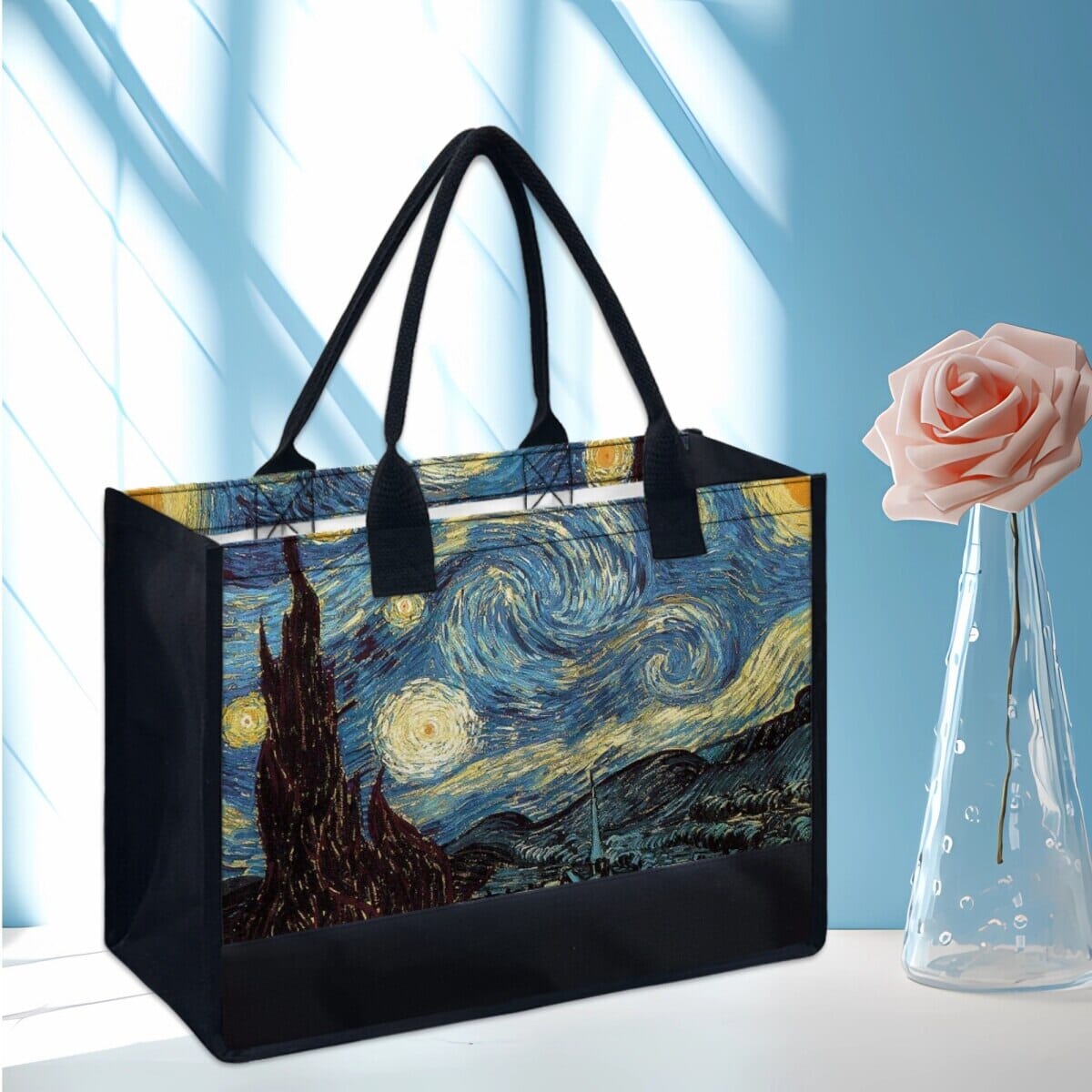 Van Gogh Starry Night Oil Painting Designer Tote Bag for Women Travel Party Beach Canvas Bag Halloween Christmas Gift Handbags 0 GatoGeek Z9820BZ69 