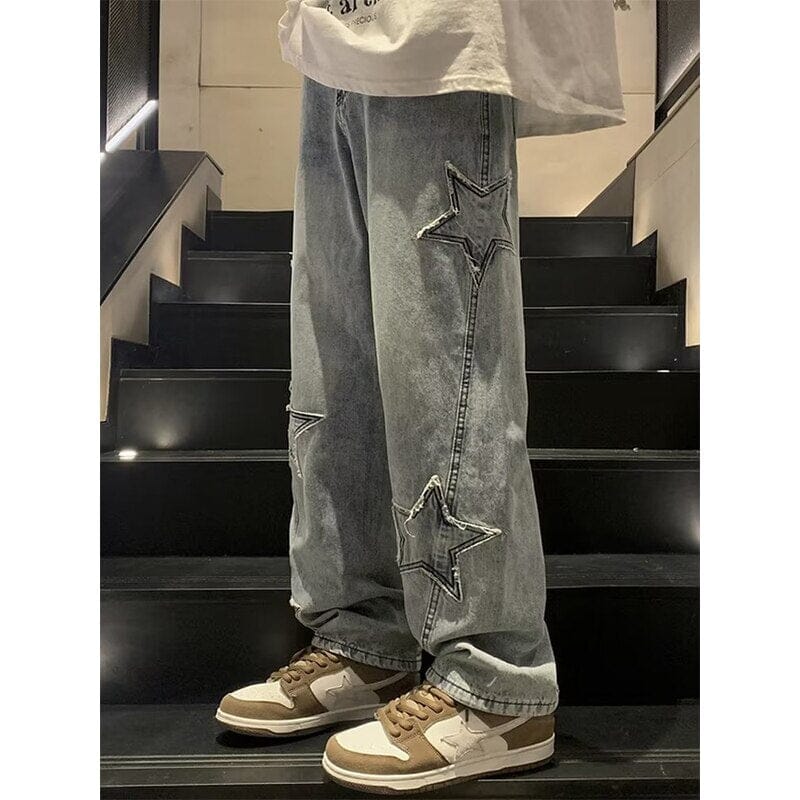 Y2K Retro Star Denim Flare Pants – Aesthetics Boutique